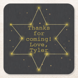 BM Bar or Bat Mitzvah Space Star von David Rechteckiger Pappuntersetzer