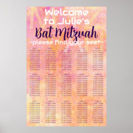 BM Bar und Bat Mitzvah einfach feine Sitzkarte Poster