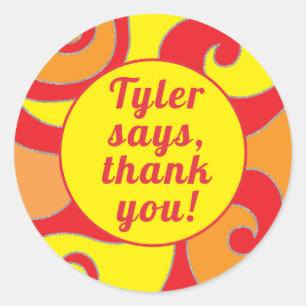 BM Bat Bar Mitzvah Aufkleber Rund farbige Wirbel