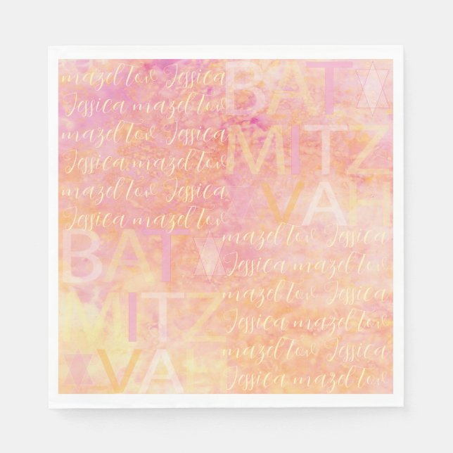 BM Bat Bar Mitzvah einfach fein zu Napkins Serviette (Vorderseite)