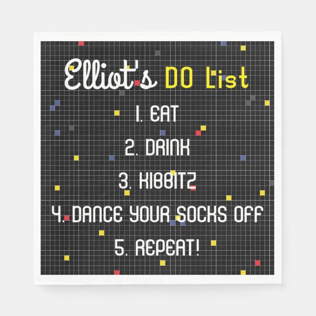 BM Bat Bar Mitzvah Game On Serviette (Vorderseite)