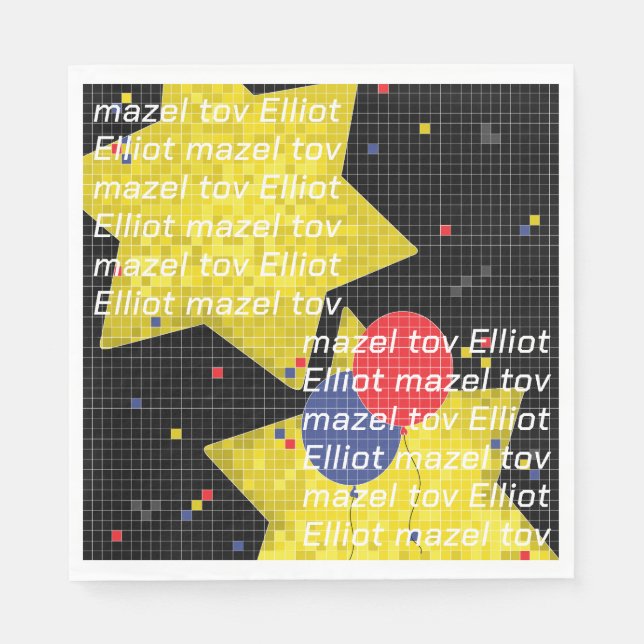 BM Bat Bar Mitzvah Spiel auf Napkins Serviette (Vorderseite)