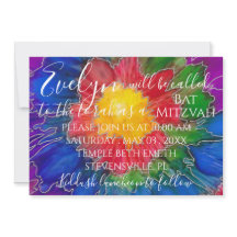 BM Bat Mitzvah Bar Mitzvah farbenfrohe Einladung