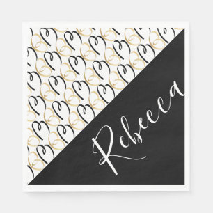 BM Bat Mitzvah oder Bar Mitzvah Gold und Black Serviette