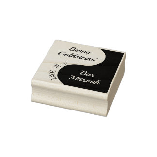 BM Bat oder Bar Mitzvah Black n White Rubber Brief Gummistempel