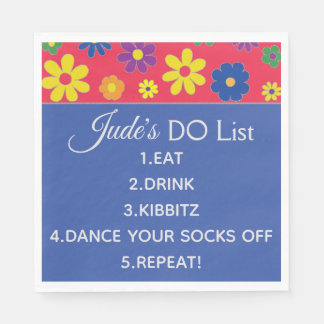 BM Bat oder Bar Mitzvah Flowins Napkins Serviette