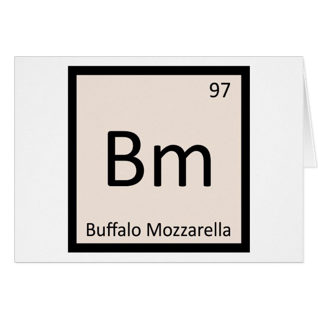 Bm - Buffalo Mozzarella Cheese Chemistry Symbol (Vorderseite (Horizontal))
