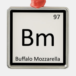 Bm - Buffalo Mozzarella Cheese Chemistry Symbol Silbernes Ornament