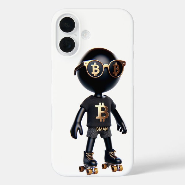 Bman auf Rollschuhen, Bitcoin, von Natasha Us   Case-Mate iPhone Hülle (Rückseite)