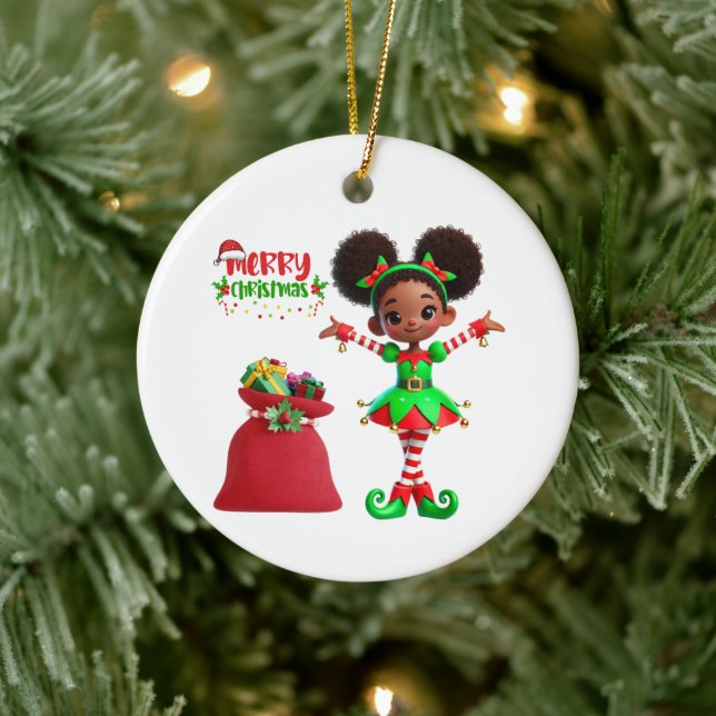 BMSC Christmas Elf Ornament, V4 Keramik Ornament (Baum)