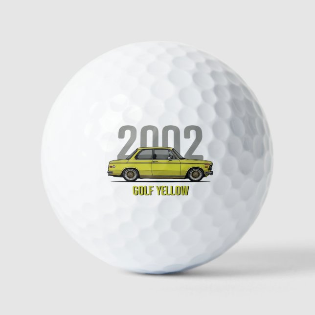 BMW 2002 Golf Yellow Oldtimer  Golfball (Vorderseite)