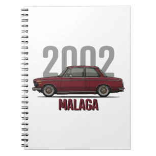 BMW 2002 Malaga Red Oldtimer  Notizblock