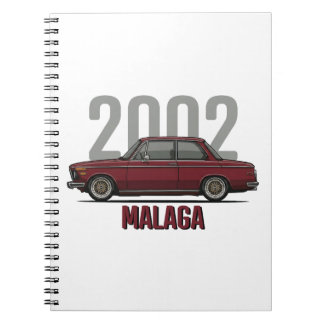 BMW 2002 Malaga Red Oldtimer Notizblock