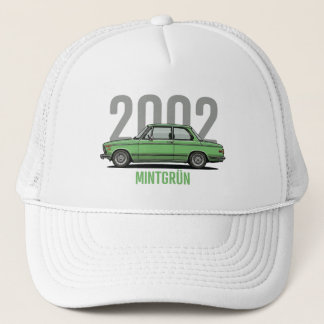BMW 2002 Mintgrün Klassiker Auto T-Shirt Truckerkappe