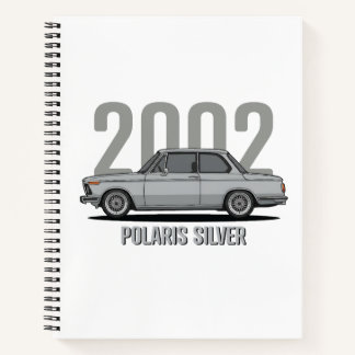 BMW 2002 Polaris Silber Klassiker Notizbuch