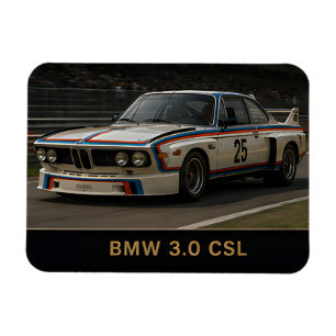 BMW 3.0 CSL Klassischer deutscher Rennwagen Vintag Magnet