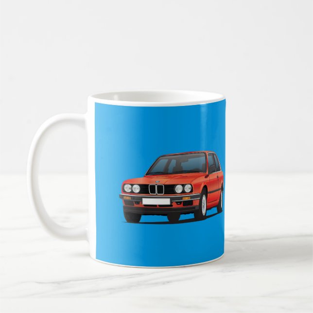 BMW 3 Reihe, E30, glänzendes Rot Tasse (Links)