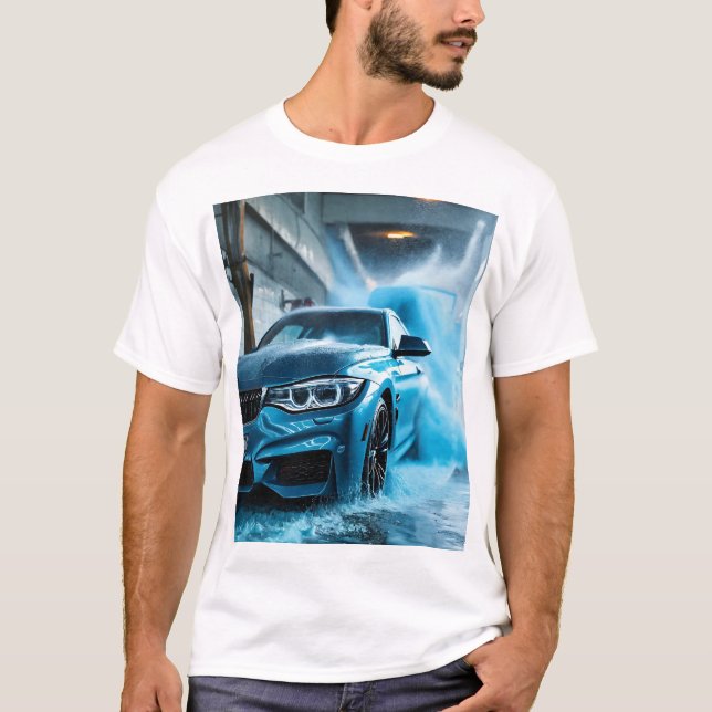 "BMW Blue: Männerdesign für Autoenthusiasten T-Shirt (Vorderseite)