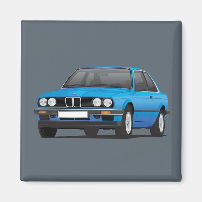BMW E30 (3-Serie) blau Magnet (Vorne)
