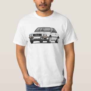 BMW E30 (3-series), silberne Illustration, T - T-Shirt
