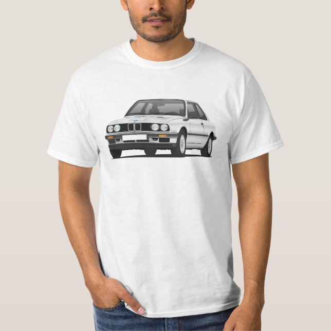BMW E30 (3-series), silberne Illustration, T - T-Shirt (Vorderseite)