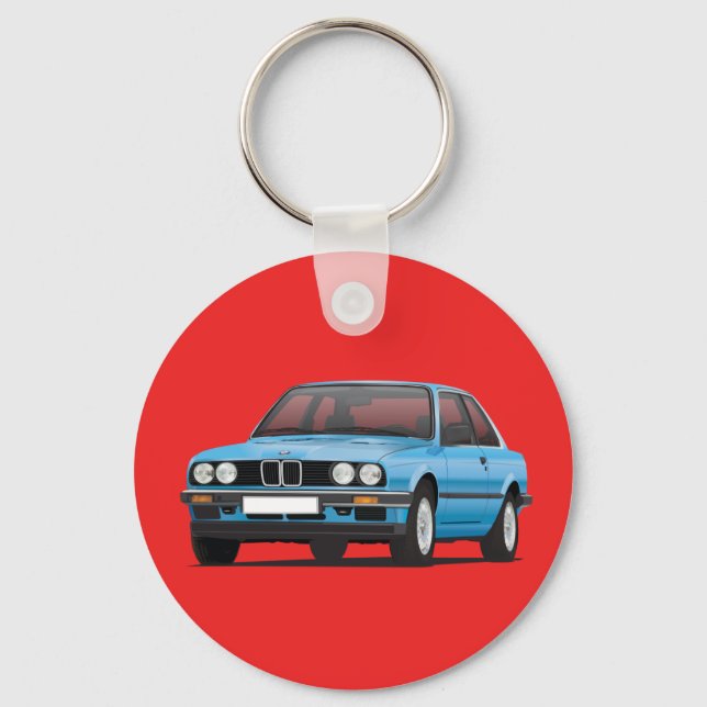BMW E30 silberblau Schlüsselanhänger (Vorderseite)