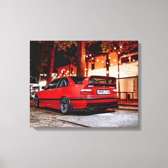 BMW E36 Rennwagen Leinwanddruck (Vorderseite)