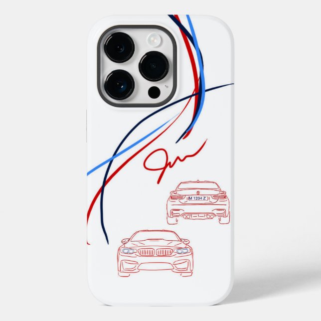 BMW M3/M4 Streifen iPhone 14 Fall Case-Mate iPhone Hülle (Rückseite)