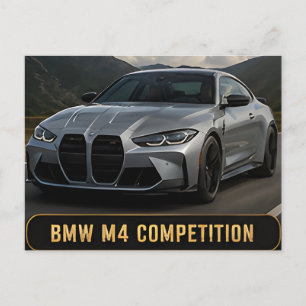 BMW M4 Competition modernes Leistungssportwagen Postkarte