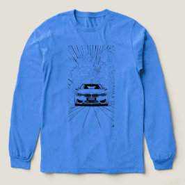 BMW M4 F82 Drift Line Art Smoke Langarm T-Shirt Tri-Blend Shirt