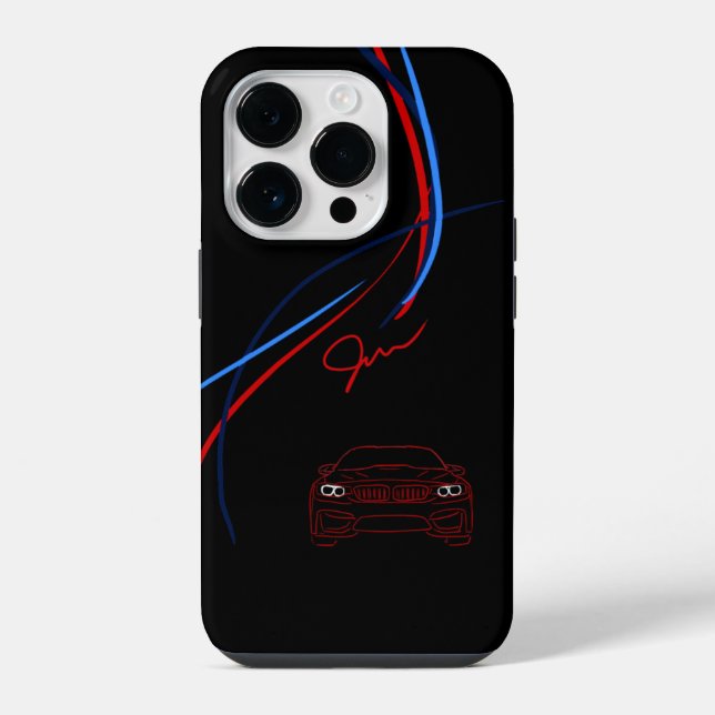 BMW M4 Streifen iPhone 14 Hülle (Rückseite)