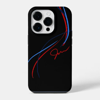 BMW ///M Streifen iPhone 14 Gehäuse (schwarz) Hülle