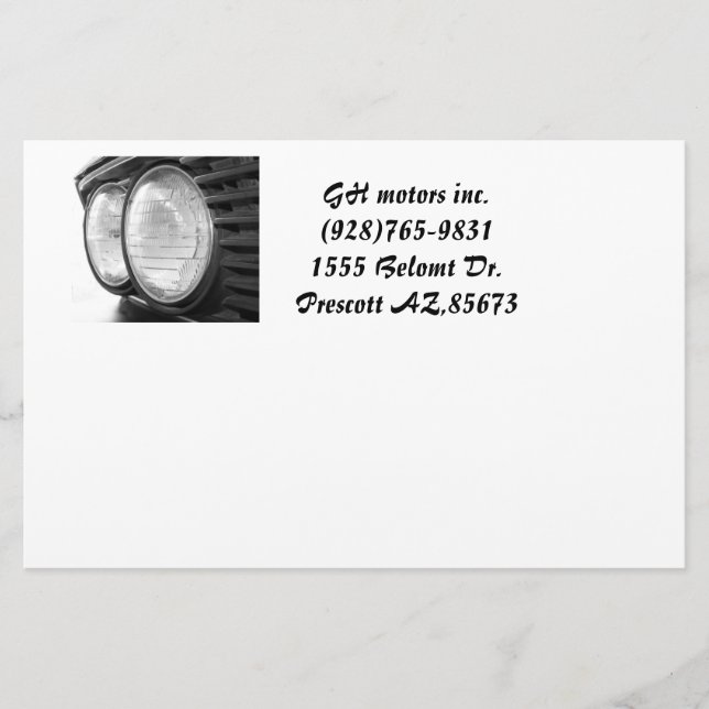 BMW-Scheinwerfer Briefpapier (Vorderseite)