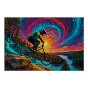 BMX - Abfahrt durch einen Wald Poster