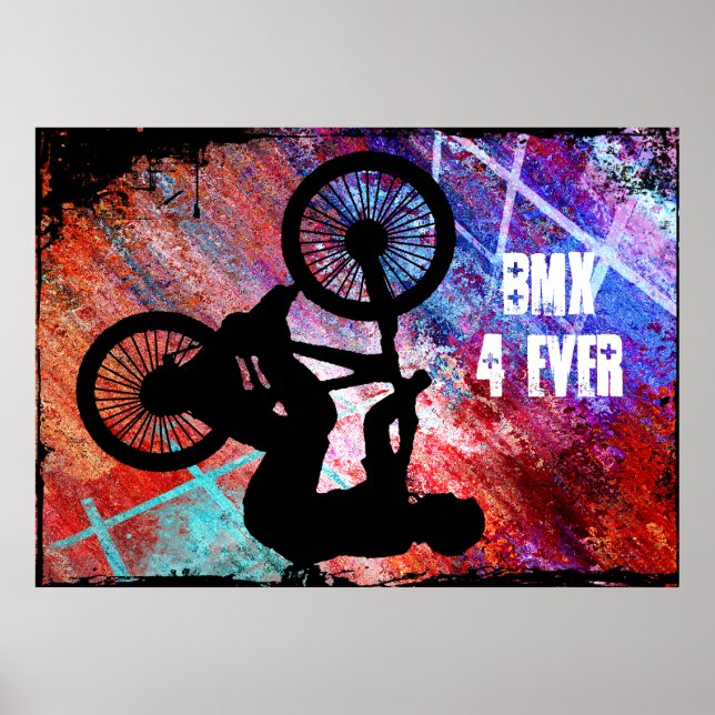 BMX auf Rusty Grunge Poster (Vorne)