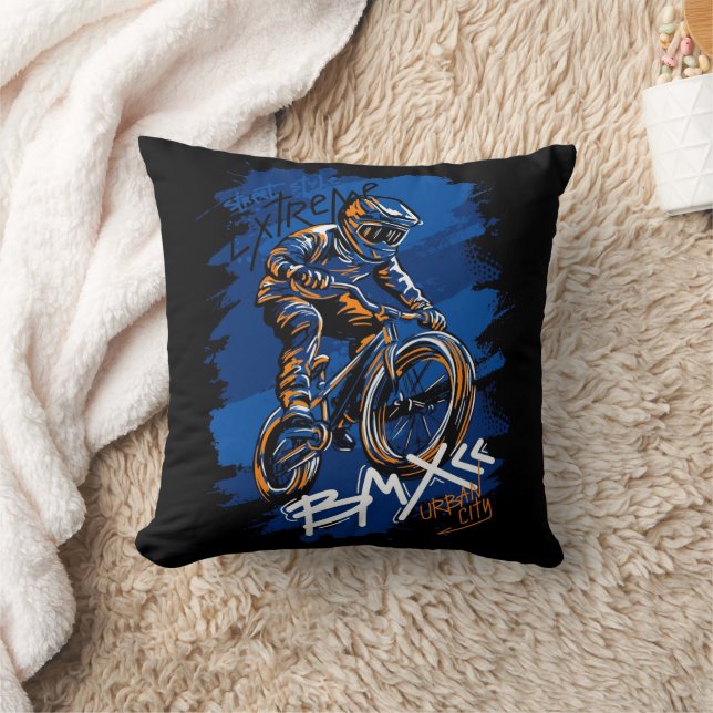 Bmx Bicycle Urban Graffiti streetwear  Kissen (Decke)