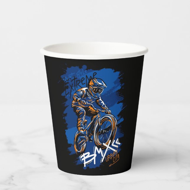 Bmx Bicycle Urban Graffiti streetwear  Pappbecher (Vorderseite)