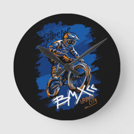 Bmx Bicycle Urban Graffiti streetwear  Runde Wanduhr