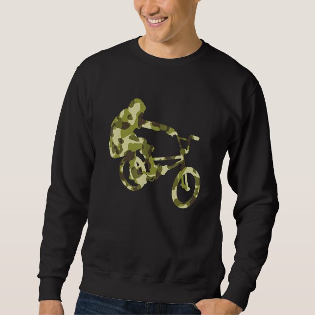 Bmx Bike Camo Racer Biker Sweatshirt (Vorderseite)