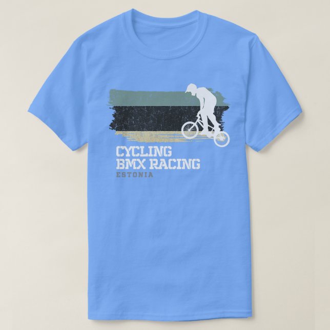 BMX Bike Estland Flagge Radfahren BMX 2 T-Shirt (Design vorne)