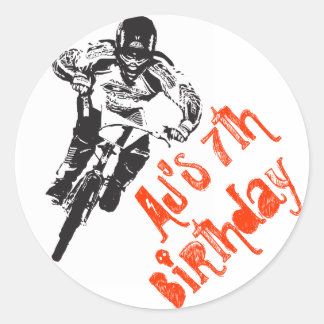 BMX Bike Geburtstag Runder Aufkleber