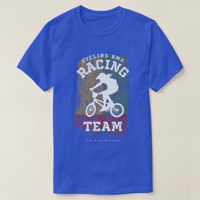 BMX Bike Guinea Bissau Flag Radfahren T-Shirt (Design vorne)