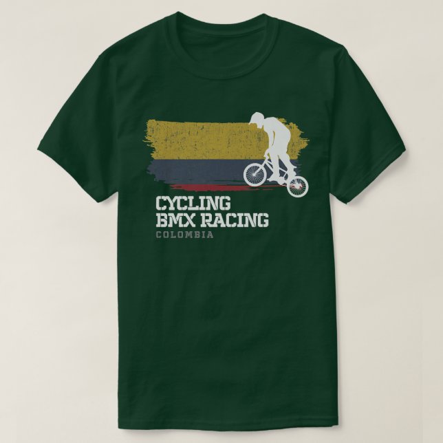 BMX Bike Kolumbien Flag Radfahren BMX T-Shirt (Design vorne)