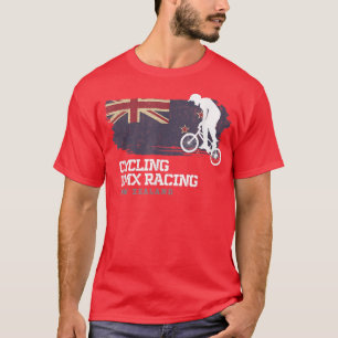BMX Bike Neuseeland Flag Radfahren Racing BM T-Shirt