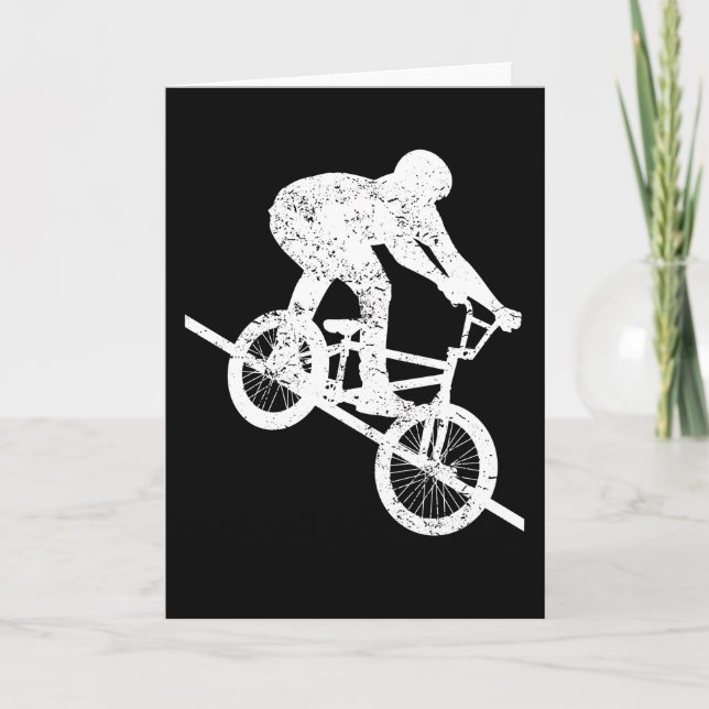 BMX Bike Rider Railing Grind Retro-Geschenk Karte (Vorderseite)