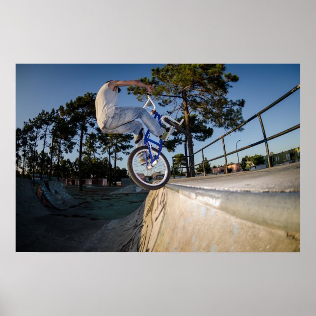BMX Bike Stunt gestochen Poster (Vorne)