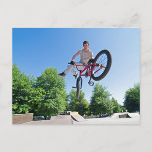 BMX Bike Stunt Schwanz Peitsche Postkarte