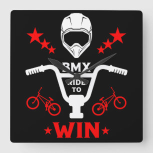 Bmx Bikers Freestyle Quadratische Wanduhr