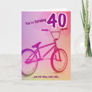 BMX Birthday Card - You're Turning 40 Karte