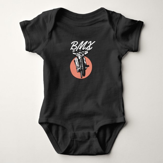 BMX Cool Biker Retrostil Baby Strampler (Vorderseite)